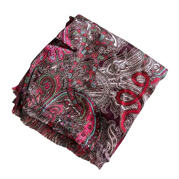 ECHO New York Paisley Jewel Tubular Wrap Scarf, Fringe Details, NWT!!